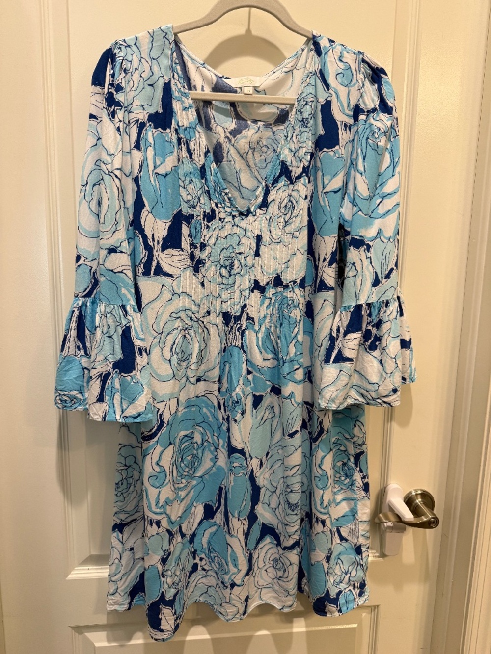 Lilly Pulitzer Blue & White Floral Midi Dress